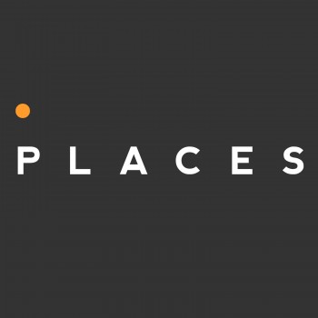 A black background with an orange dot and white text that says "Places"