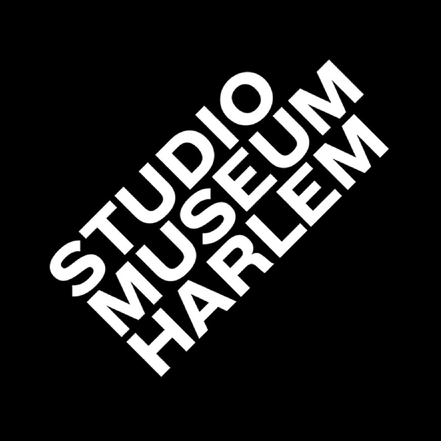 Black background with white text that reads "Studio Museum Harlem"