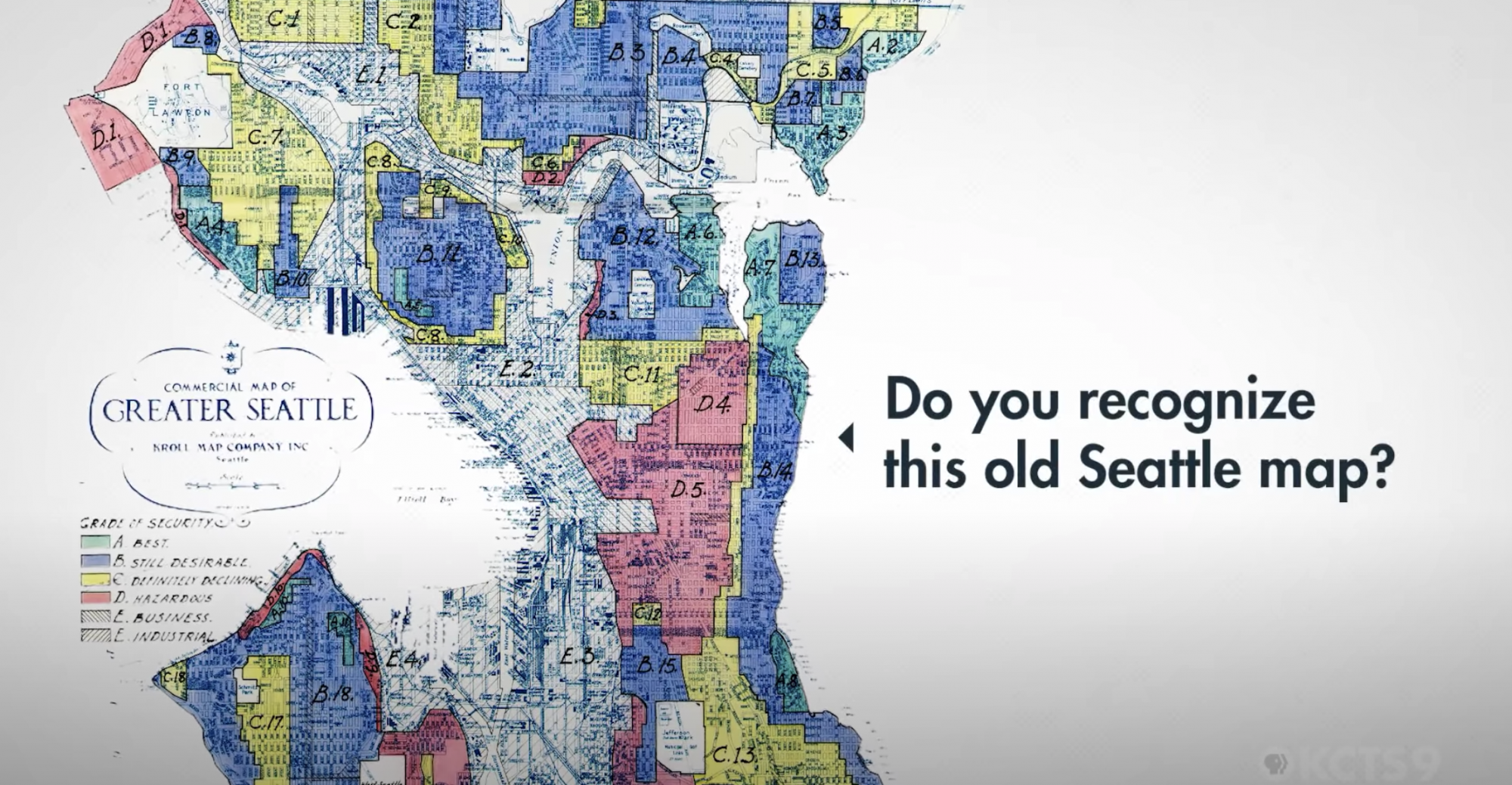 Screenshot of Seattle redlining video.