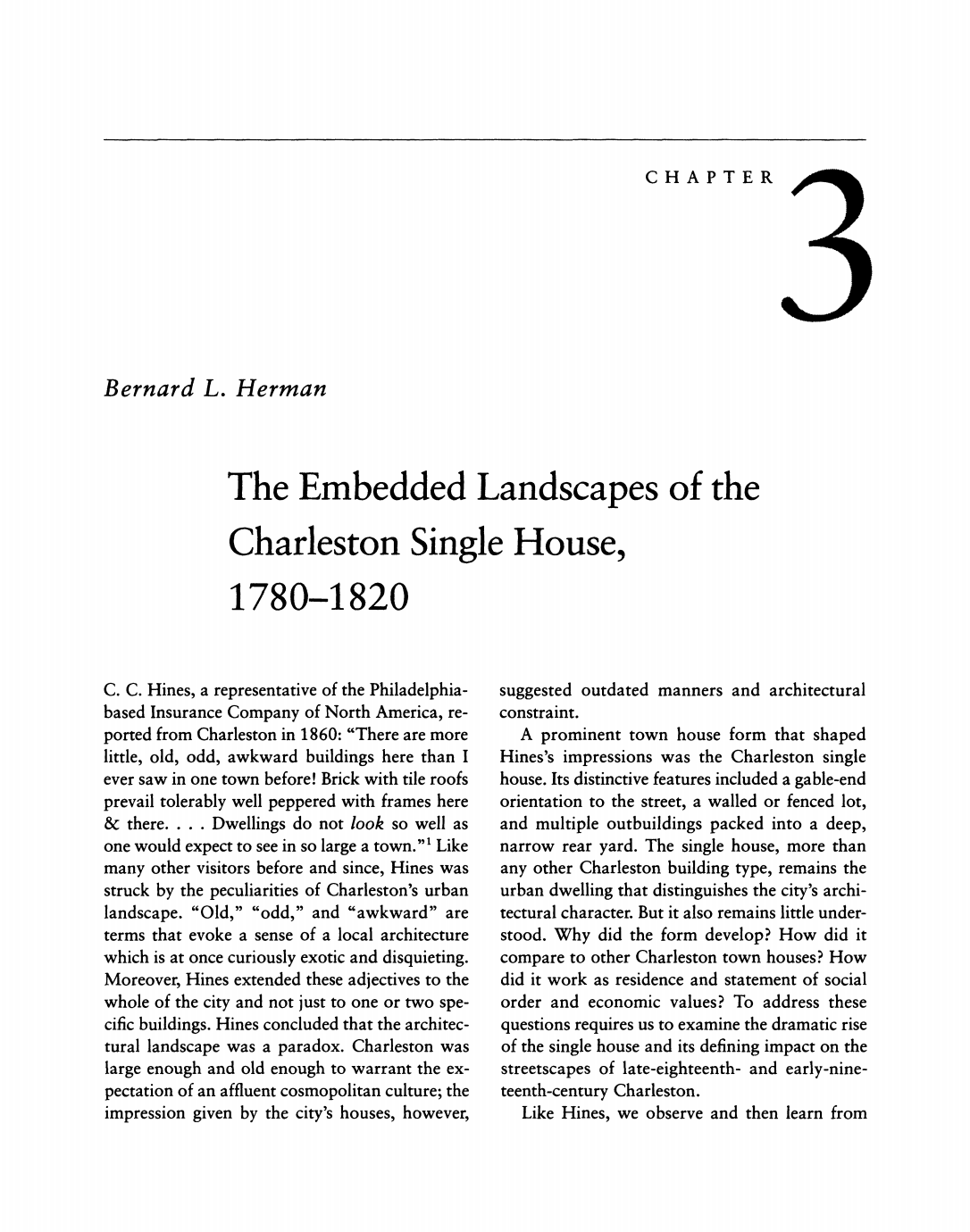 The Embedded Landscapes of the Charleston Single House excerpt.