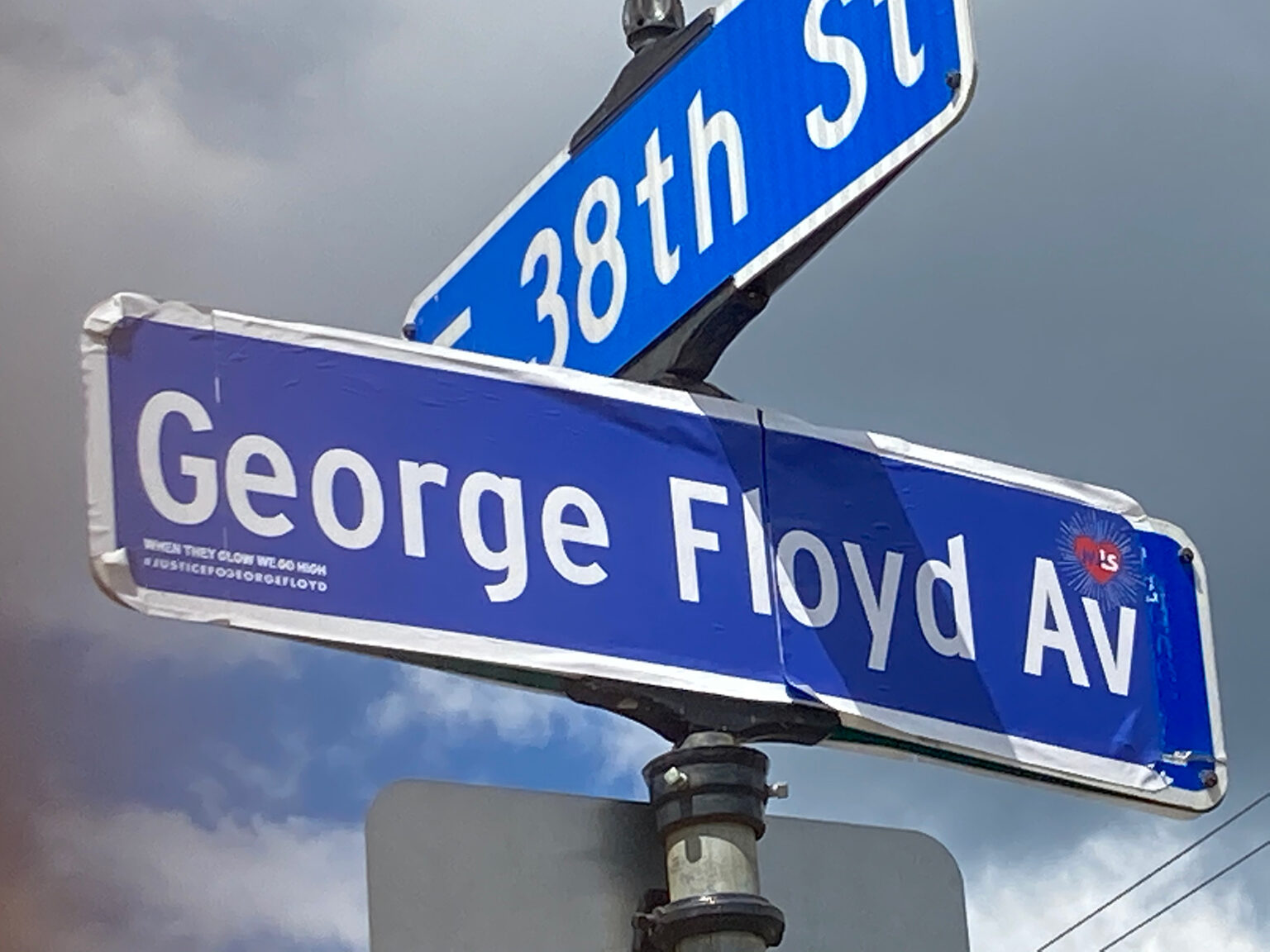 A guerrilla intervention via sticker renames Chicago Avenue, June. [©️ Seitu Ken Jones. All images 2020.]