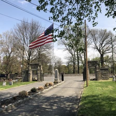 cemetery and American flag