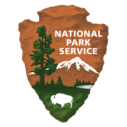 Brown logo with tree and mountain 