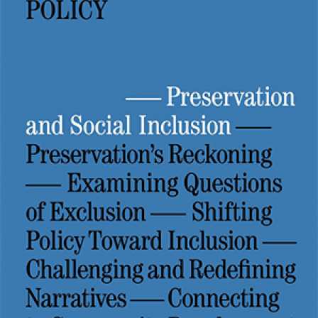 Preservation and Social Inclusion book cover. 