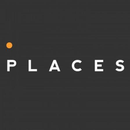 A black background with an orange dot and white text that says "Places"