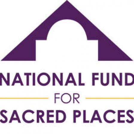 Purple and white logo that reads "National Fund for Sacred Places"