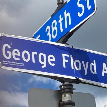 A guerrilla intervention via sticker renames Chicago Avenue, June. [©️ Seitu Ken Jones. All images 2020.]