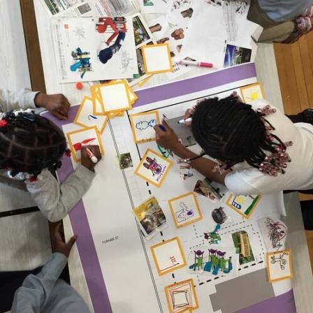 DCDC design process with community members. Photo Credit: Harry Connolly